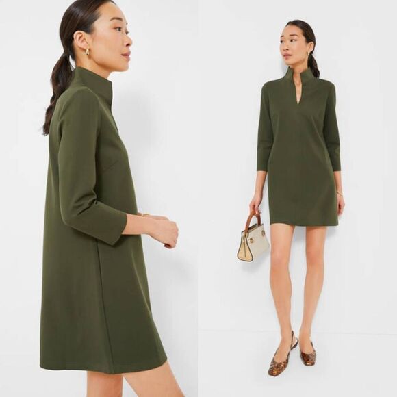 Tuckernuck Olive Green Ponte Clifton Dress XXL - Picture 2 of 11